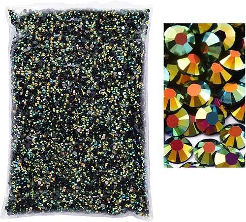 BLINGINBOX 15000 diamantes de imitación de parte trasera plana, resina de respaldo plateado, diamantes de imitación no termofijos, gran cantidad al