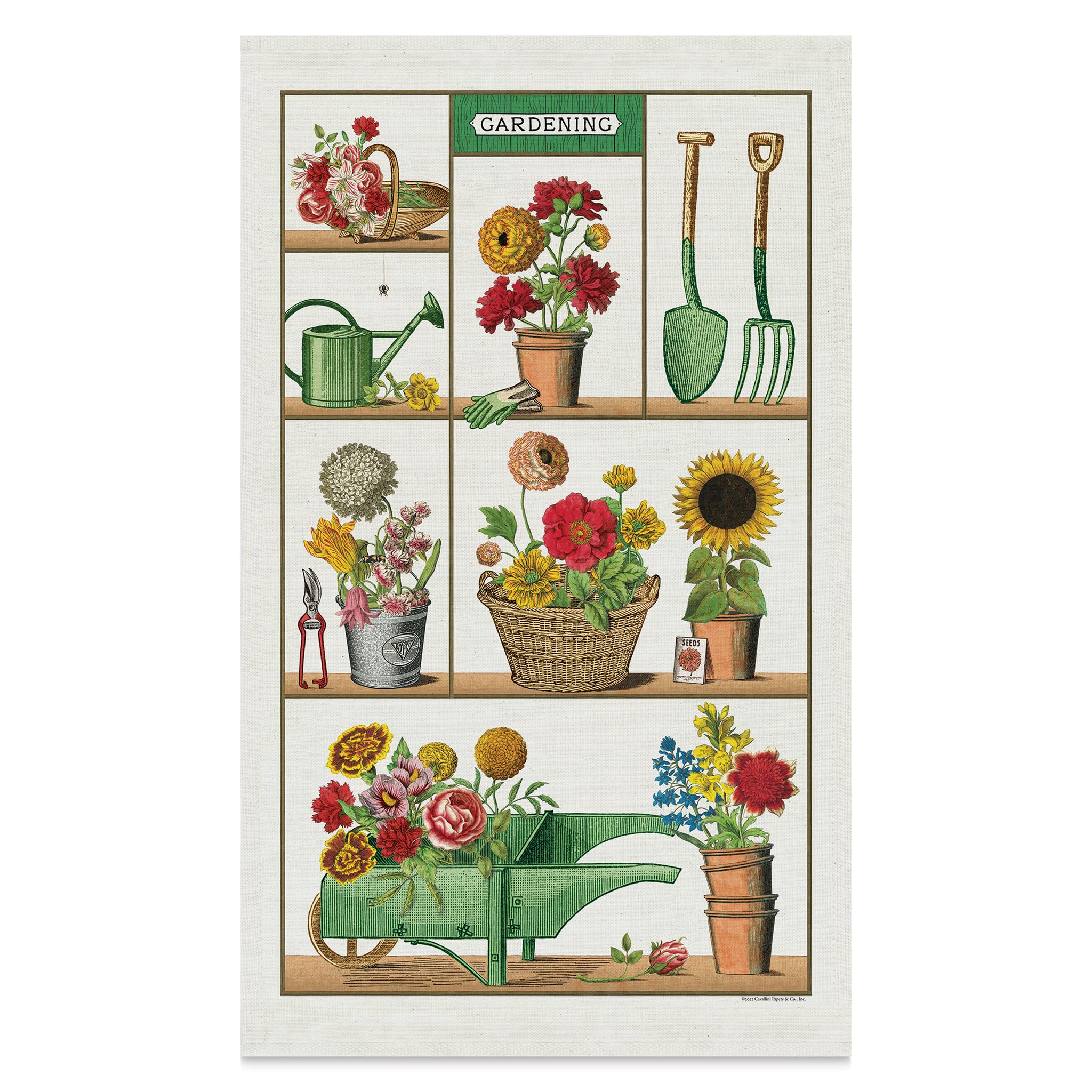 Cavallini& Co. Tea Towel- Gardening