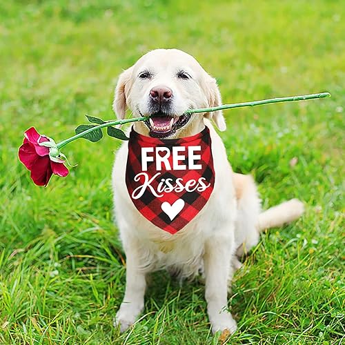 Miniatura 2 de JOTFA Paquete de 2 bandanas para perro de San Valentín, bandanas para el día de San Valentín, bandanas para el día de San Valentín, trajes para