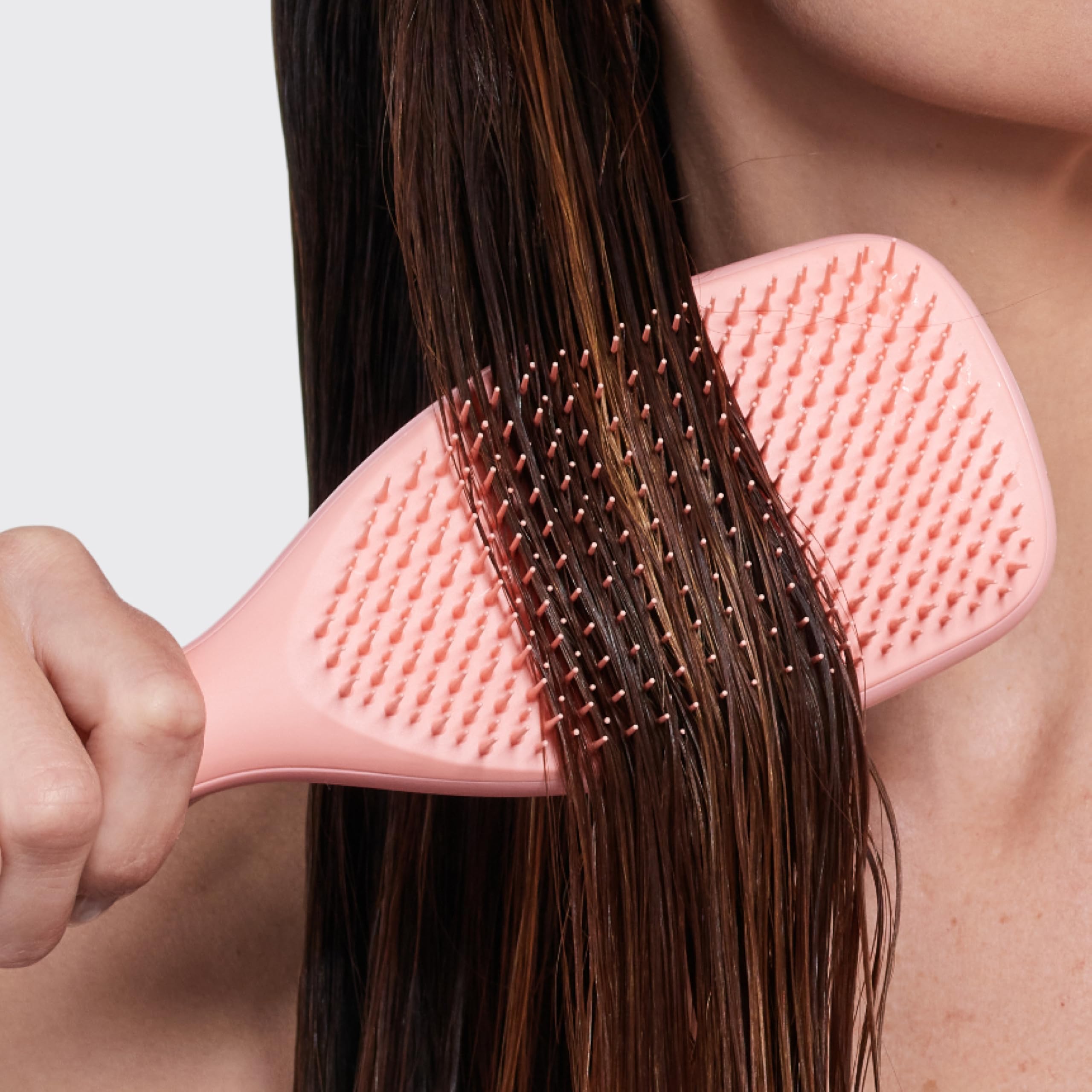 Tangle Teezer Ultimate Detangler - Szczotka do rozczesywania do gęstych, lokowanych i długich włosów - Dwupoziomowe ząbki zmniejszają łamliwość i eliminują splątania - Brzoskwiniowa poświata