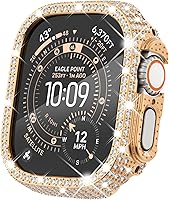 Vista 33 de Surace - Carcasa de 1.61 pulgadas compatible con Apple Watch Series 9, 8, 7, con protector de bordes con más de 400 diamantes de cristal