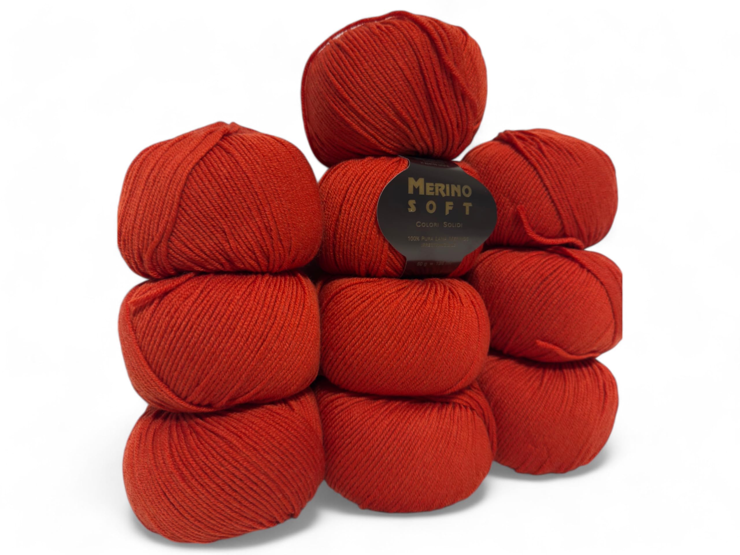 Merinowolle/Feine weiche 100% Merinowolle/Italien/Superwash / 10-Knäuel (Orange)