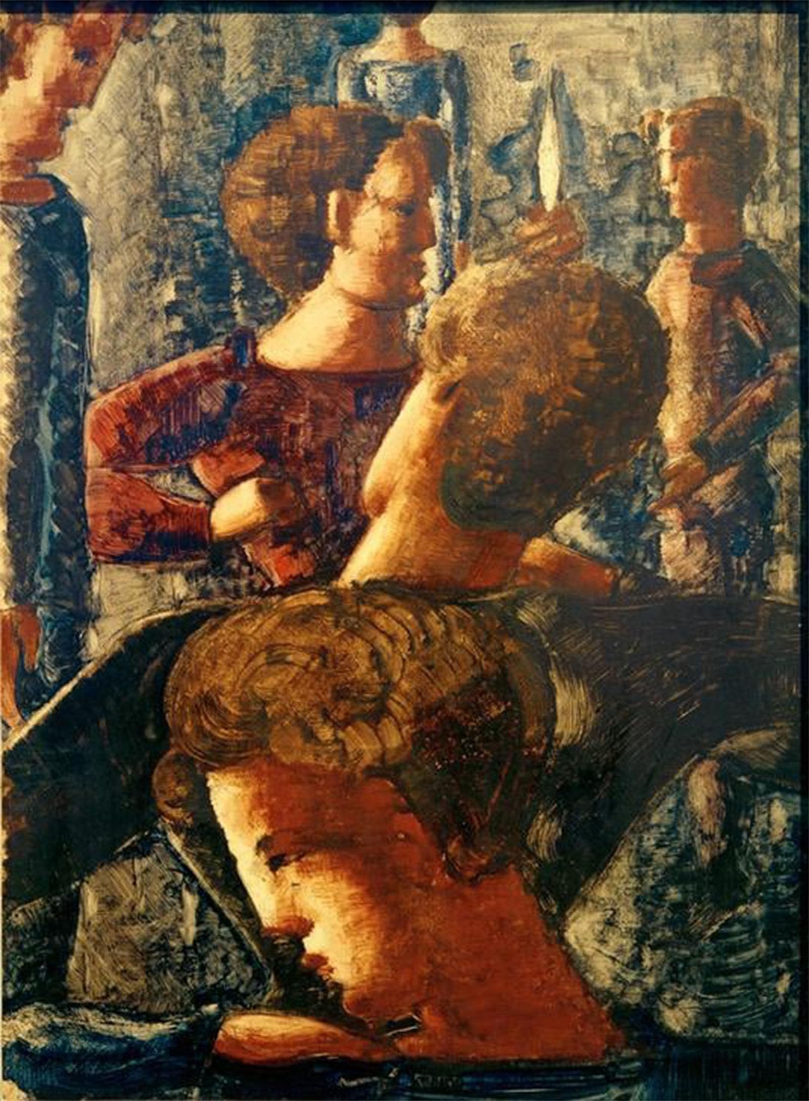 SERENDIPITP Abstract Painting Mural Print Picture Wall Decor Painting Heroische Szene by Oskar Schlemmer Vintage Wall Artwork for Home Decor 60x90cm