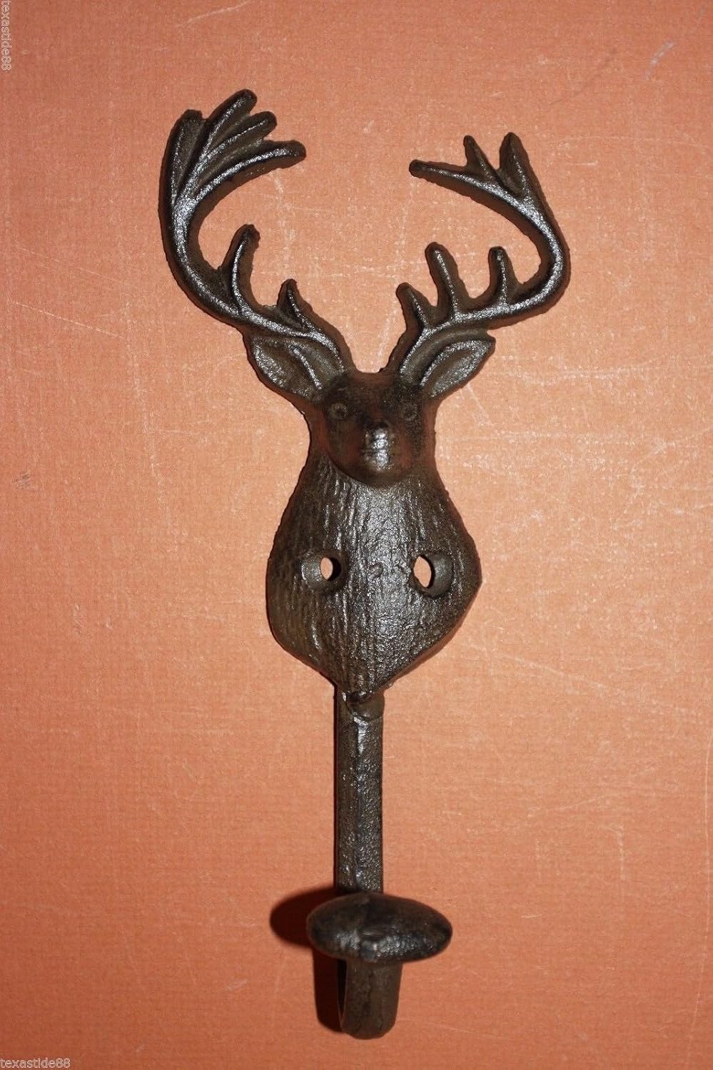 Deer Hunter Theme Bath Decor, Deer Head Bath Towel Hooks Set of 3