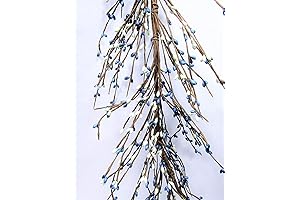 KMI Primitive Williamsburg Blue and Cream 55 Inch Pip Rice Berry Garland