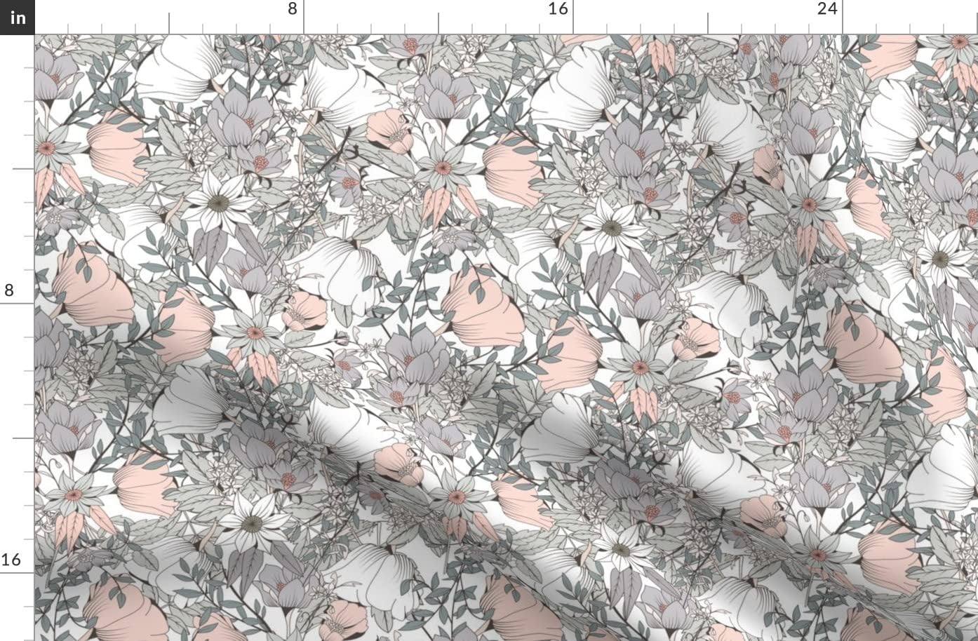 Spoonflower Fabric - Botanical Pattern Colorful Flowers Garden Floral Vibrant Colors Printed on Organic Cotton Sateen Fabric by The Yard - Sewing Quilting Apparel Home Decor