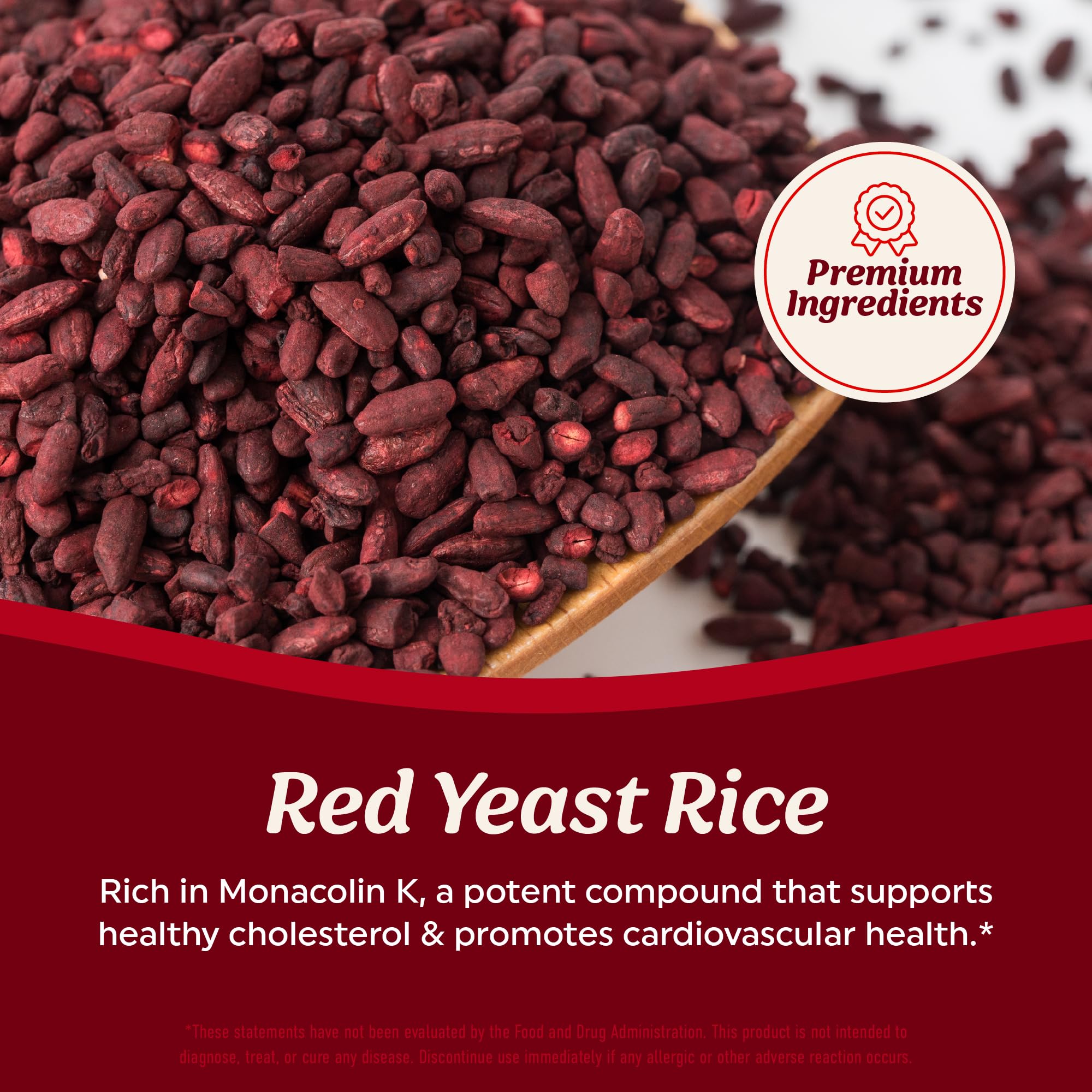 Red Yeast Rice with CoQ10 + Omega 3 for Healthy Cholesterol Support, 1200mg — Amazon image 3