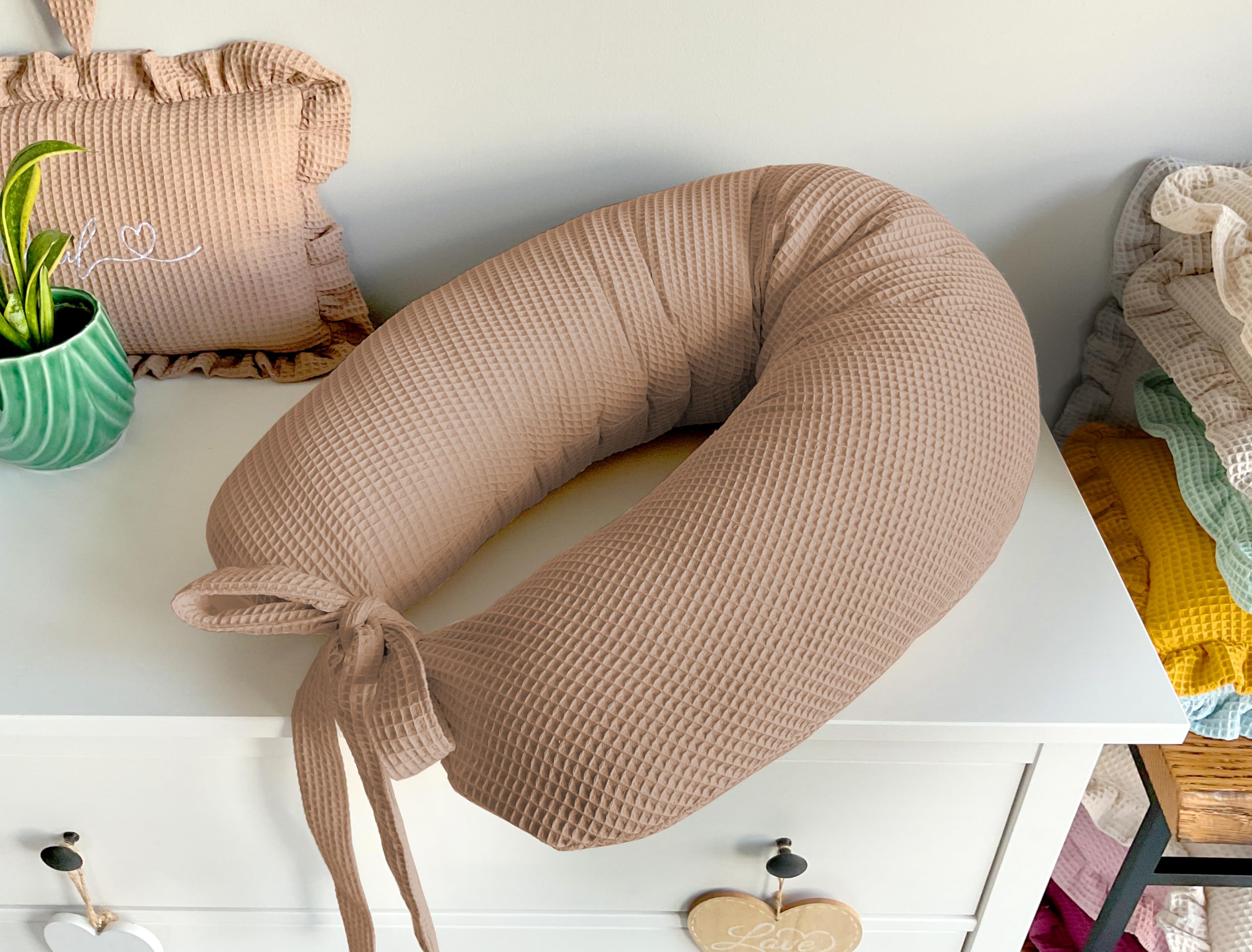 Schwangerschaftskissen & Stillkissen – 2-in-1 Seitenschläferkissen, Bezug aus 100% Baumwolle, OEKO-TEX Standard 100 zertifiziert, weich gefüllt, waschbar, ergonomisch & vielseitig nutzbar - Braun