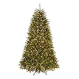 National Tree Company 7.5 ft Pre-Lit Dunhill Fir Artificial Christmas Tree, 750 Clear Lights, 2,514 Tips, Includes Stand, Green