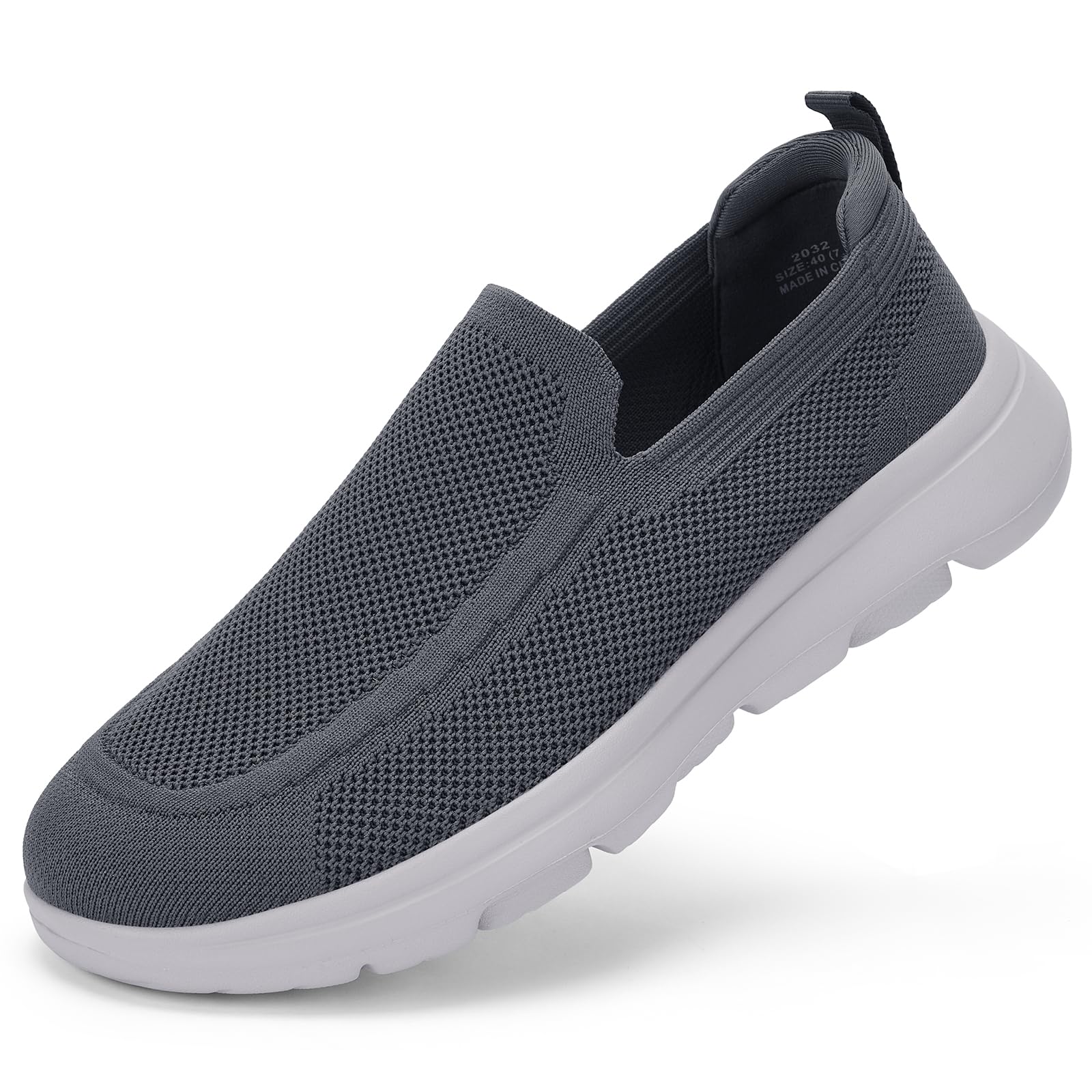 konhill Herren Slip-On Sneaker Leicht & Atmungsaktiv - Mesh Sportschuhe für Fitness, Tennis und Freizeit