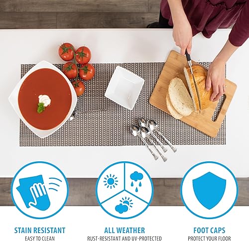 Miniatura 8 de Mesa plegable Lifetime 80161 comercial de altura ajustable con 4 patas, Granito blanco