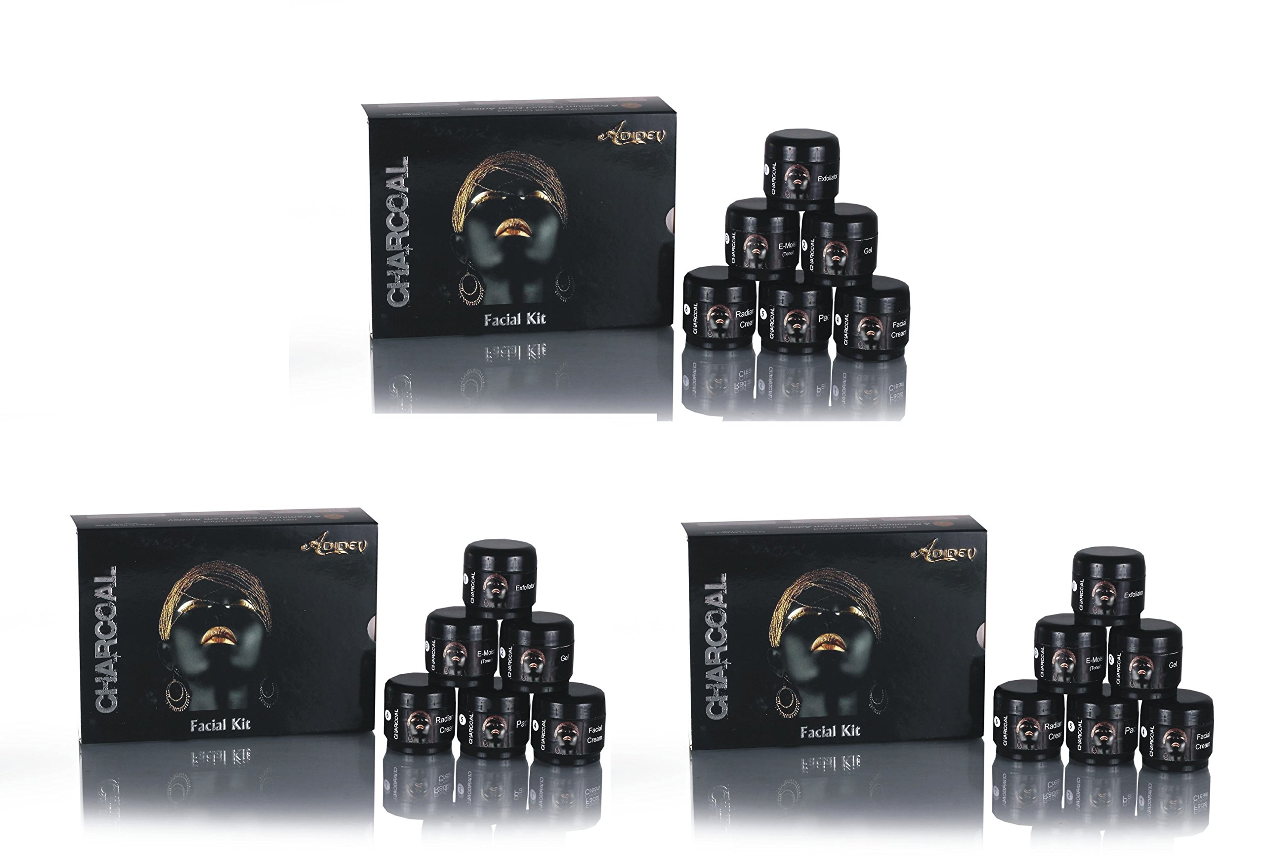 Adidev Herbals Charcoal Festive Purifying Facial Kit Combo (set of 3) 750g