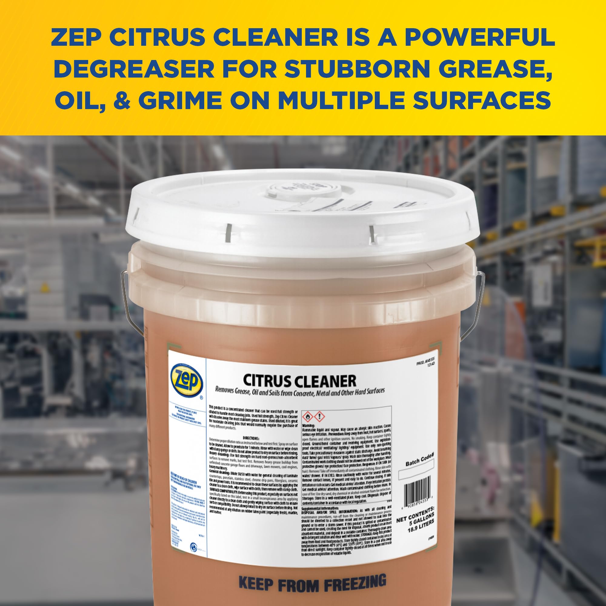 Amazon.com: Zep Citrus Cleaner and Degreaser - 5 Gallon (1 Unit