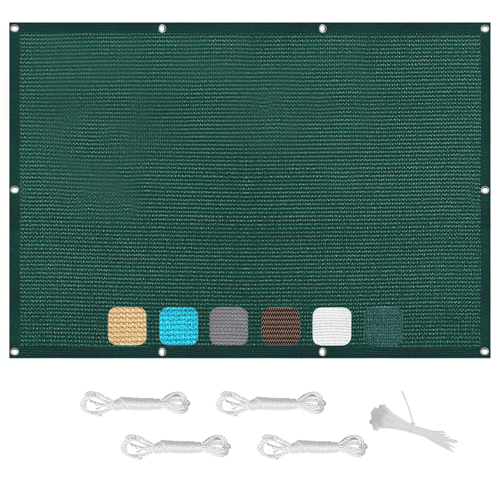 Voile d'ombrage anti-UV 98% en tissu respirant vert 2.4x8.5 m