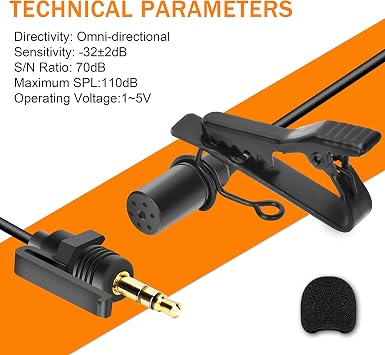 COMICA CVM-SM-O1 Lavalier Lapel Microphone, Omnidirectional TRS Clip-on Condenser Mic Compatible with DSLR Camera BoomX-D/Sennheiser and Other Wireless Transmitter,Lav Mic for Video Recording