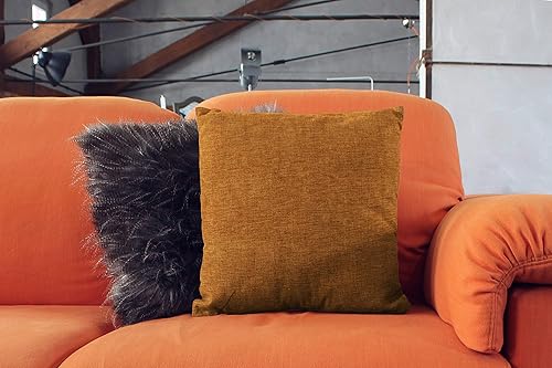 Miniatura 6 de Encasa Homes - Juego de 2 fundas de almohada de felpilla 20 x 20 pulgadas color sólido texturizado suave y suave cojín decorativo cuadrado para sofá