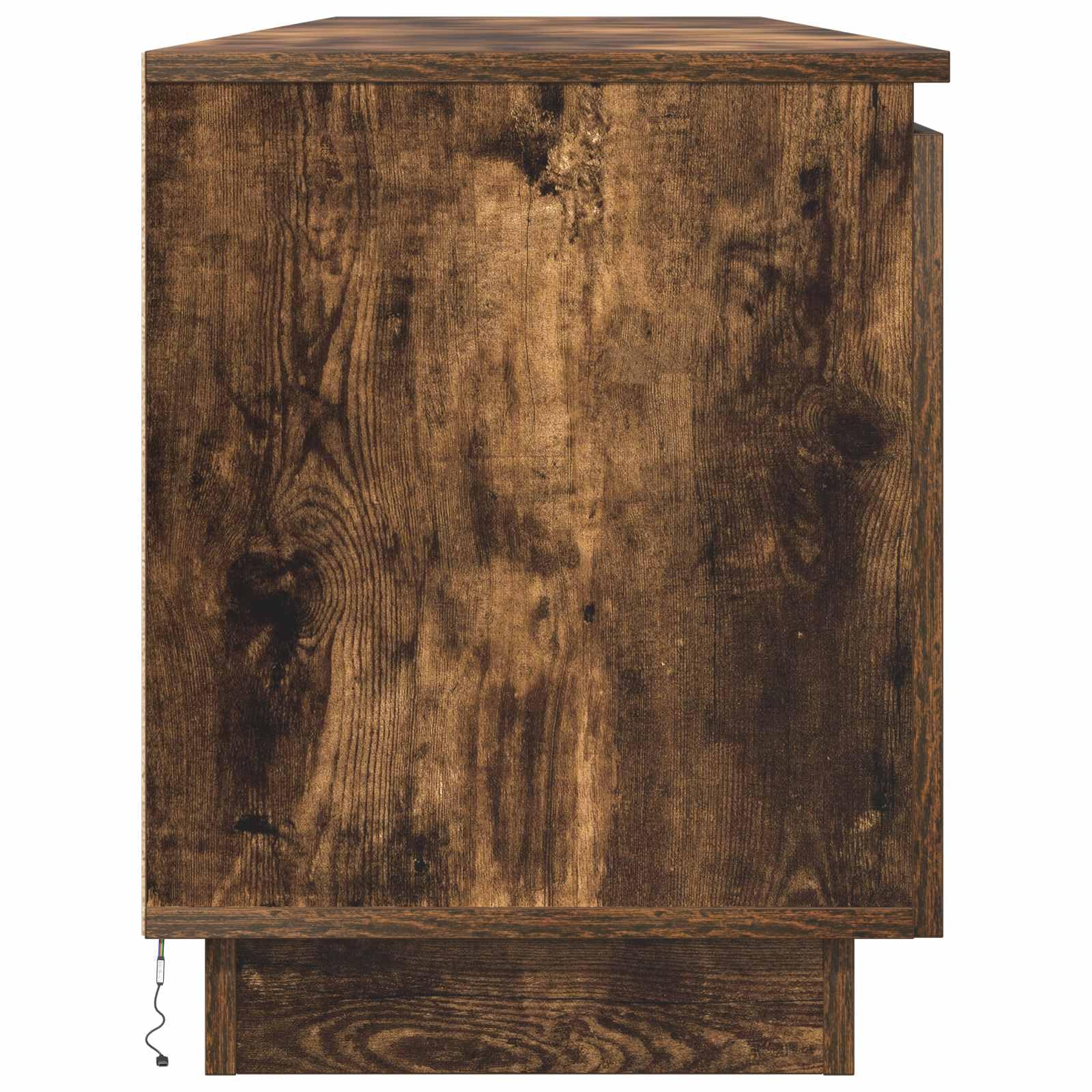 Madera Roble Claro Moderno con Luz LED 180 x 38 x 49 cm Marrón