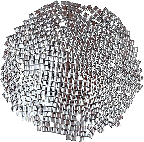 Azulejos de mosaico de cristal cuadrados de 1.1 libras, azulejos de vidrio de mosaico iridiscente para manualidades, piezas de mosaico, pasatiempos,