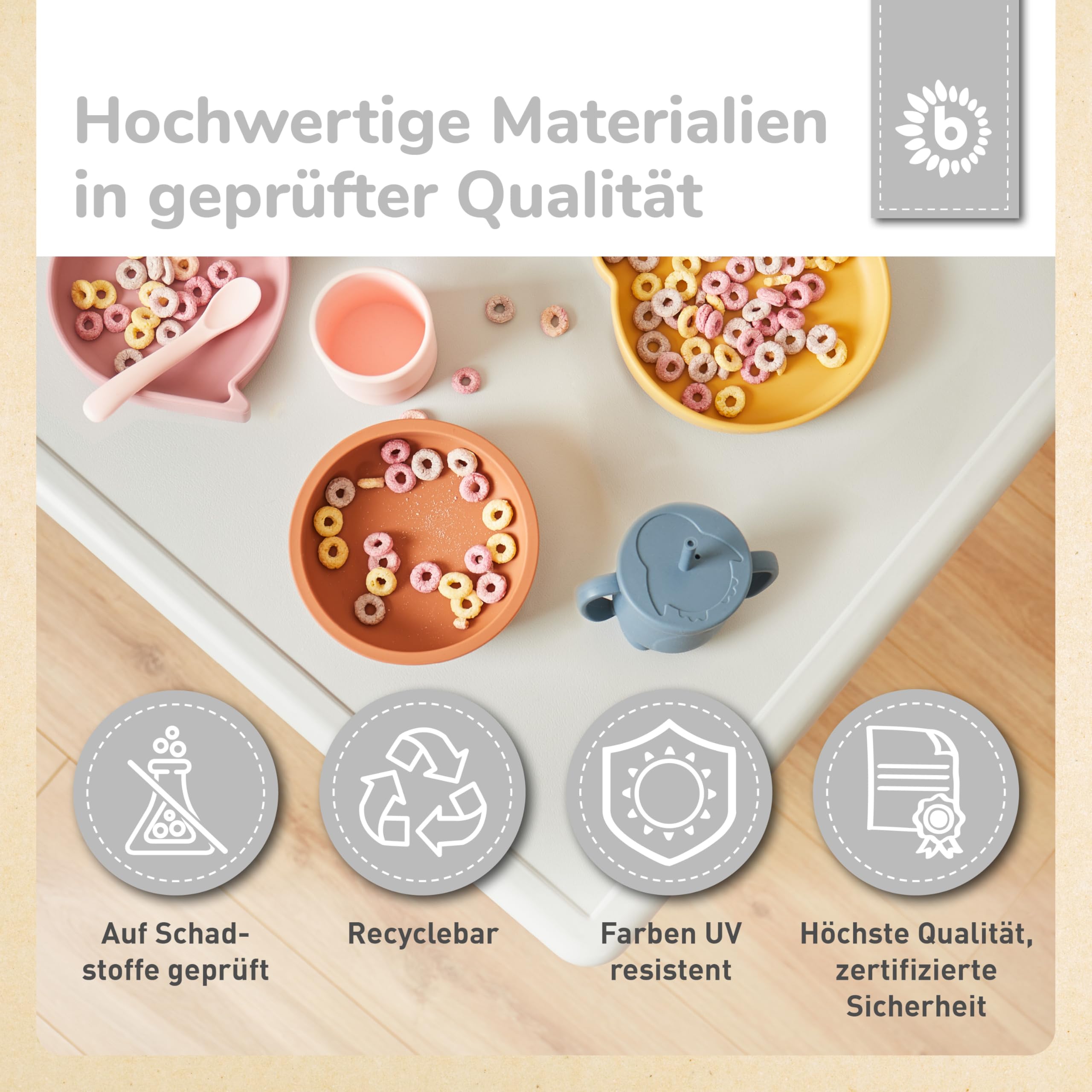 Bieco Kindertisch | Tisch für Kinder 1-8 Jahre | Kinder Tisch ca. 62x 62x 52 cm | Spieltisch höhenverstellbar | Maltisch, Kinderzimmer klein Schreibtisch | Eisgrau