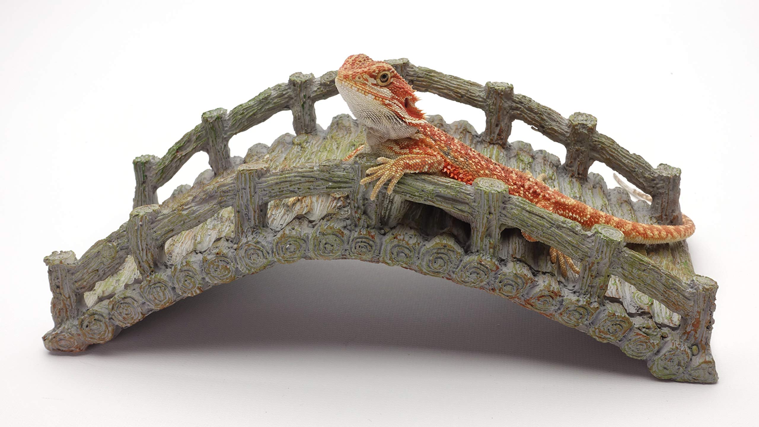 CAROLINACUSTOMCAGES Carolina Custom Cages Reptile Bridge, Driftwood Gray, Reptile Habitat Accessory