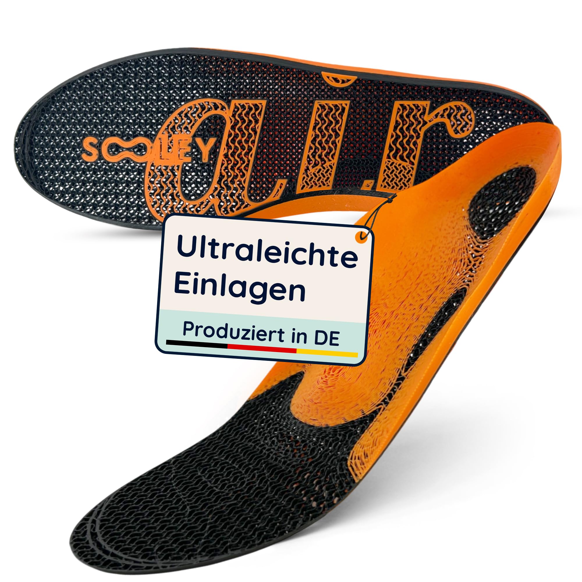 Air Einlegesohlen – Ultraleichte & atmungsaktive Schuheinlagen mit modernster 3D-Drucktechnologie – Ideal bei Plattfuß, Knick-Senkfuß & zur Fußstabilisierung im Alltag und Sport