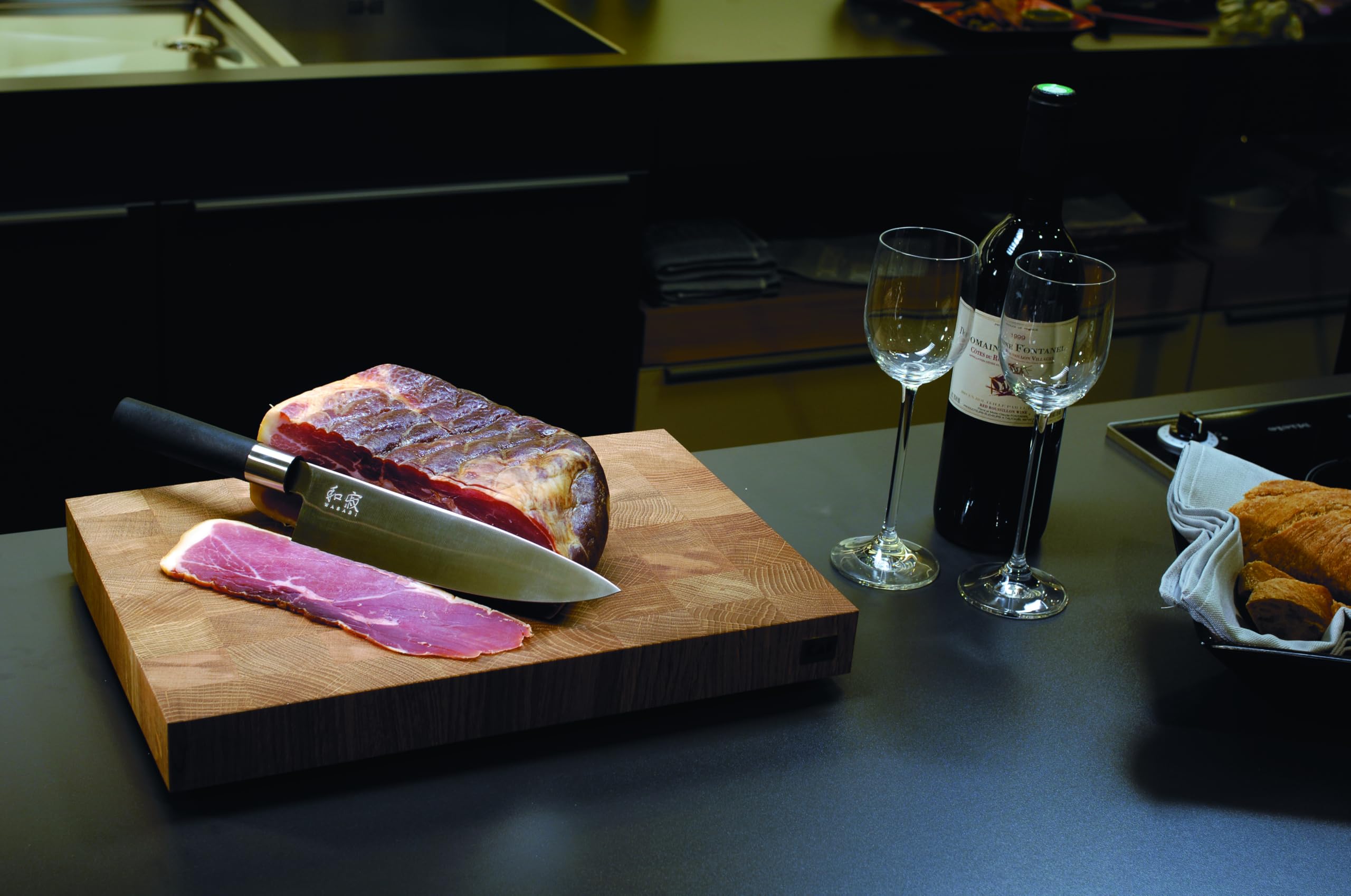 KAI Wasabi Black zestaw noży 67-W25 Limited Edition – 2 japońskie noże kuchenne (Santoku i nóż uniwersalny) z torbą na noże – bardzo ostre