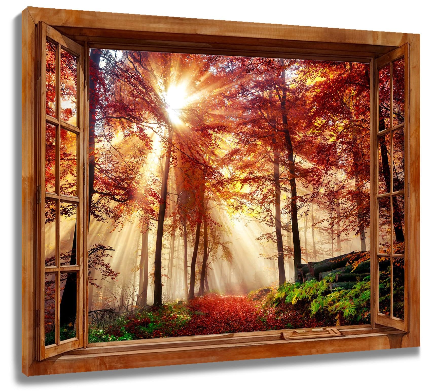 【SHUNER】Framed canvas Amazon.com: MEUNEAR Fall Forest Canvas Wall Art Autumn Sun Shines