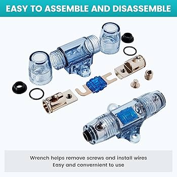 0/4 Gauge In To 4/8 Gauge Out 60A Bloc De Distribution De Fusible Mini Porte -fusible ANL 2 Voies Pour Système Audio De Bateau Automatique