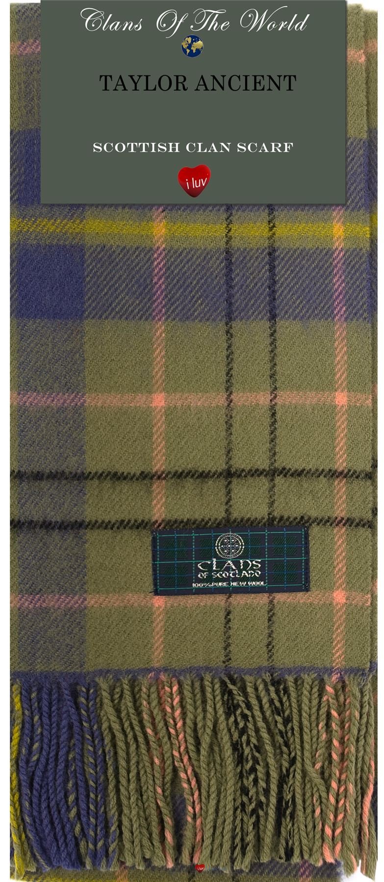 I LUV LTD Taylor Ancient Tartan Clan Scarf 100% Soft Lambswool