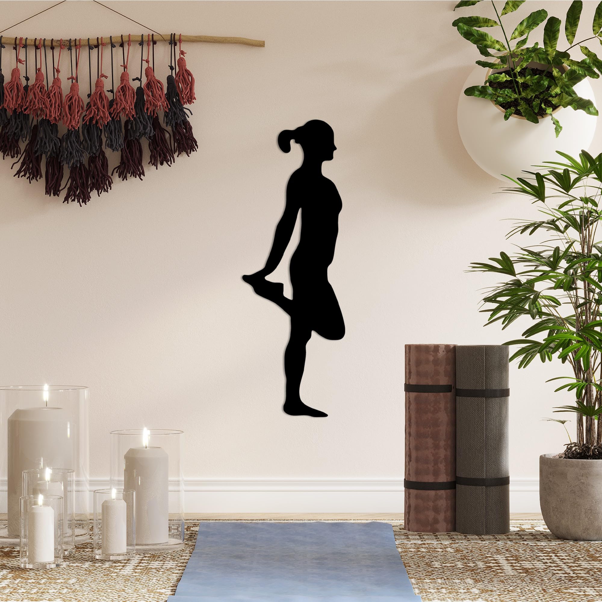 Stylish Black Decorative Metal Wall Accessory, 21 x 60 cm, 100% Metal, 1.5 mm Thickness, Perfect for Modern Home Decor & Unique Wall Art