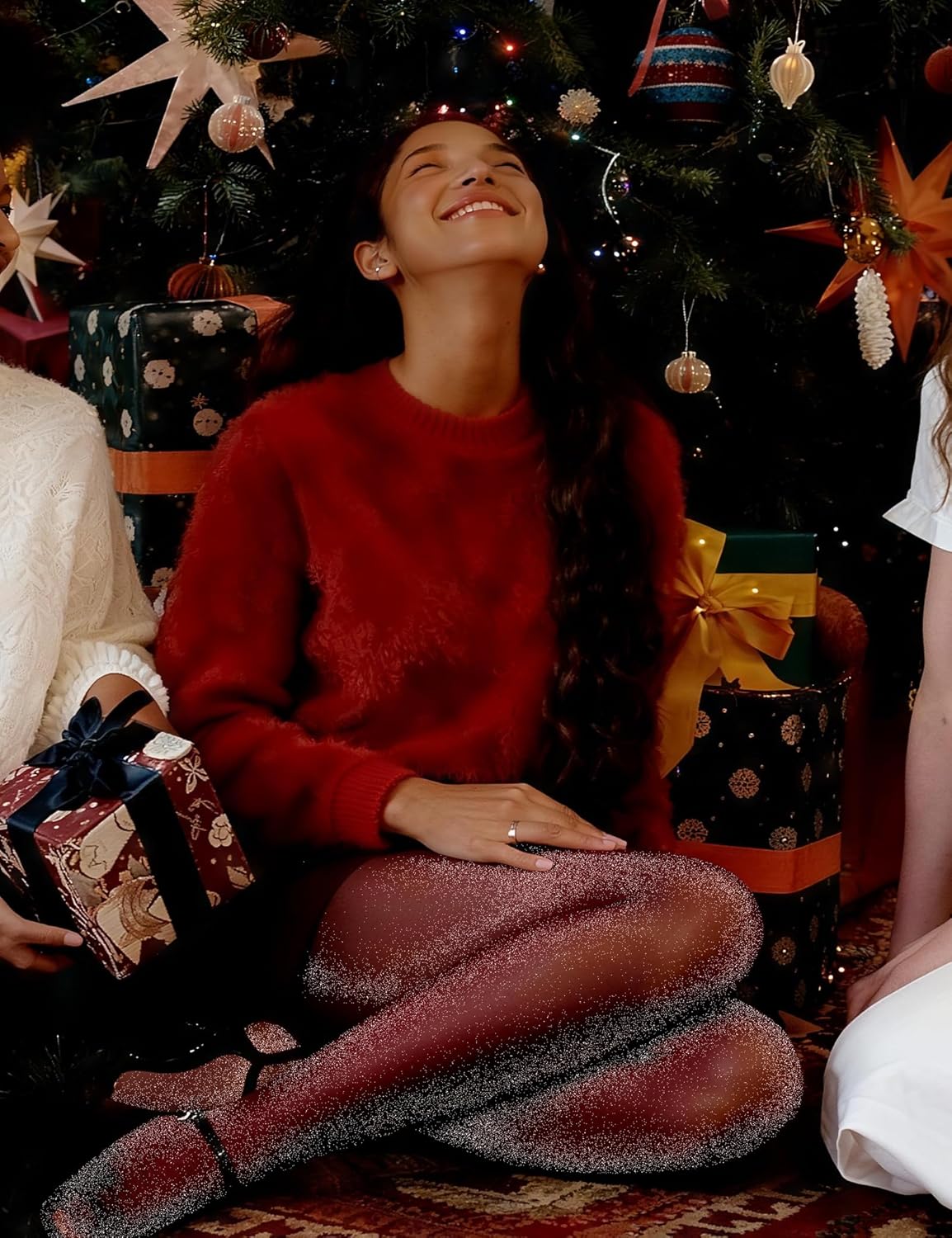 LABELLA 45D Sparkly Tights for Women Metaillic Fiber Shine Glitter Semi Sheer Perfect Party Date Performance - Image 4