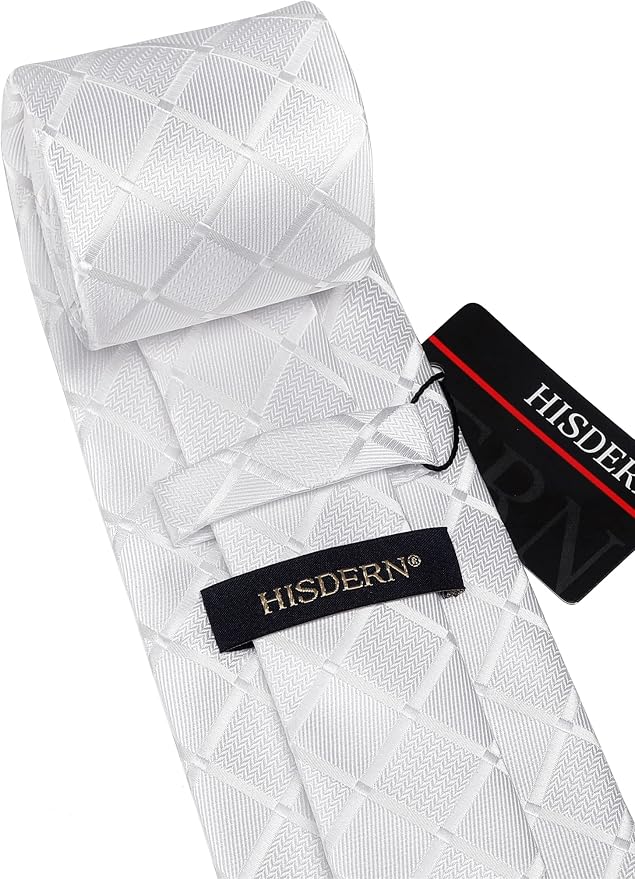 Corbata y pañuelo a cuadros estilo clásico para hombres miniatura 6