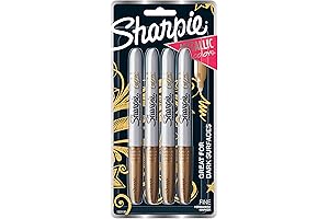Metallic Sharpies ULTRA FINE POINT Permanent Markers (Gold, 4 Count)