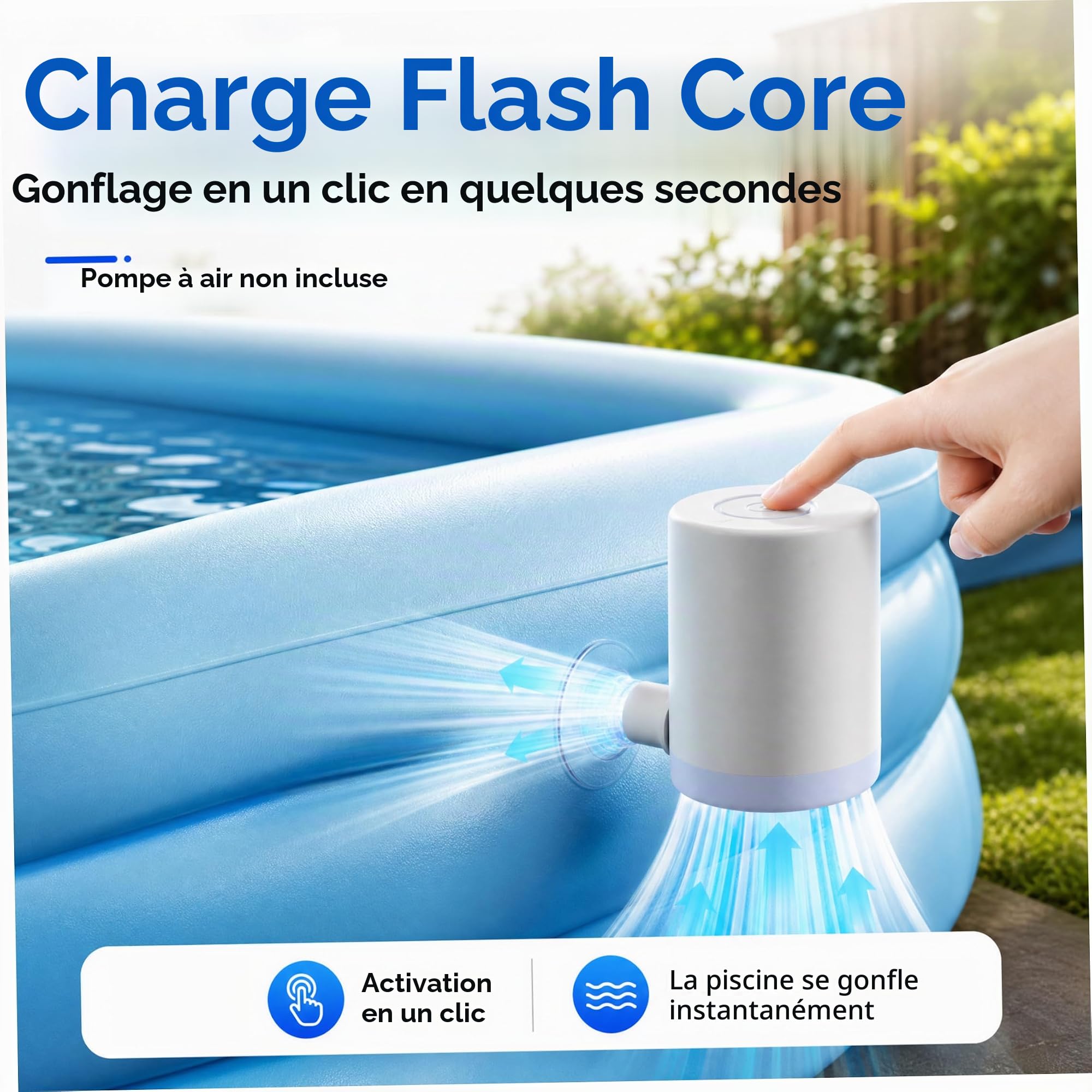 Toboggan Gonflable de Piscine, Toboggan Aquatique Hors Sol en PVC, Famille et Enfants, Jouet de Jeu avec gonflage Rapide pour Jardin, 72 × 33 × 33 Pouces