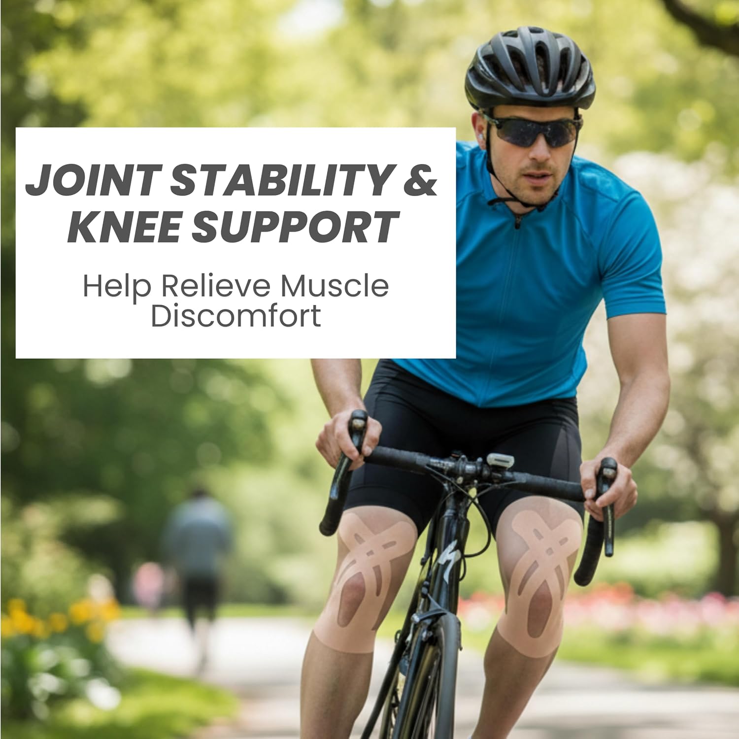 Tape N Go Precut Kinesiology Tape for Knee Support by MoveWell Co, 12 Pack – Waterproof Elastic Athletic KT Tape for Knee Stability & Pain Relief, Breathable, Hypoallergenic, Latex-Free, (Beige)