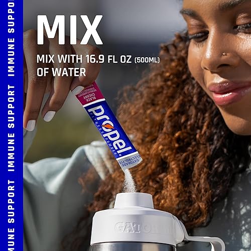 Vista 30 de Propel - Sobres de bebida en polvo sabor a sandía con electrolitos, vitaminas y sin azúcar, paquete de 12 cajas de 10 sobres cada una, el embalaje