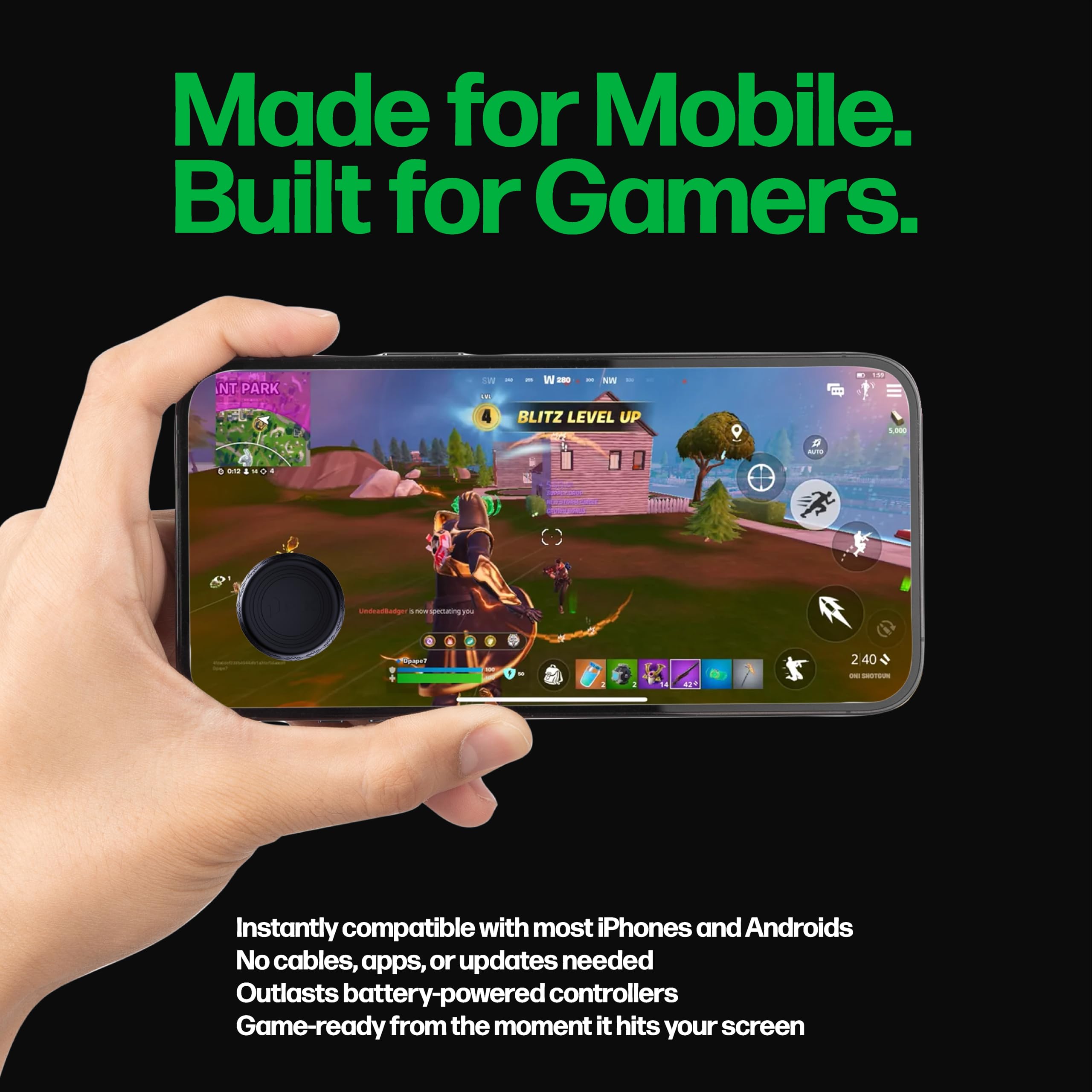 PuK Mobile Gaming Thumbstick Magnetischer Joystick für Handy mit Daumenhülle und Schutzdeckel - Null Verzögerung, mobiler Touchscreen-Controller für iOS- und Android-Geräte - Telefon-Joystick für
