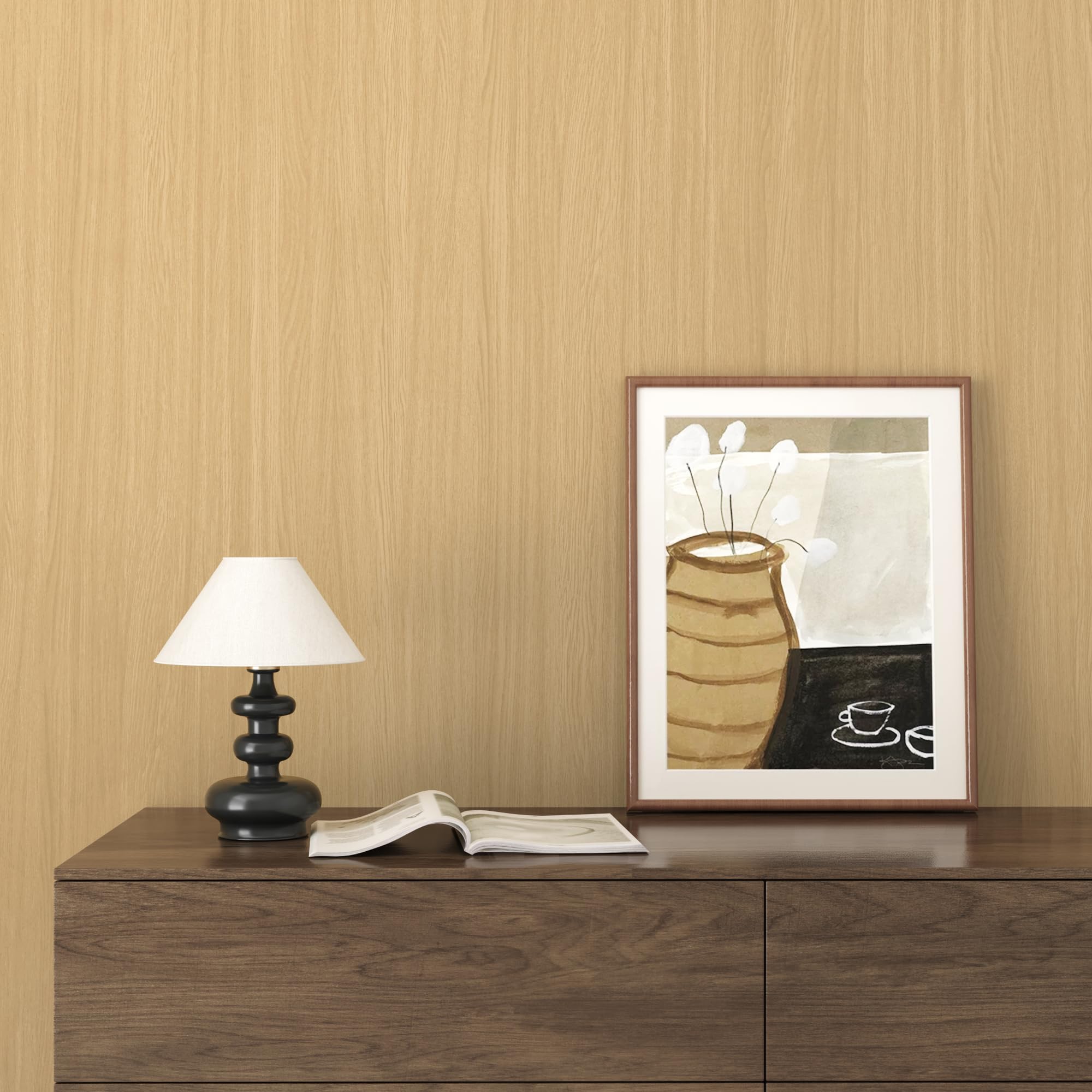 Light Brown WoodGrain Wallpaper Peel and Stick ContactPaper for Countertops