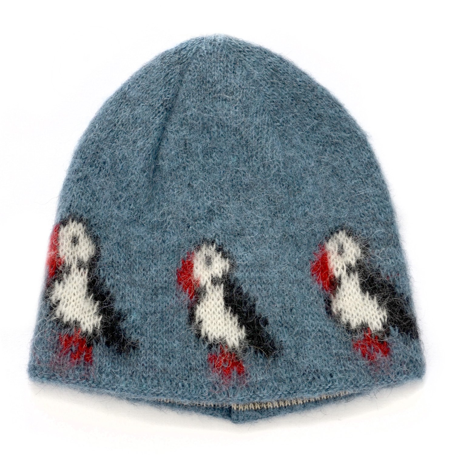 kidka 013 Strickmütze Wollmütze Papageientaucher blau