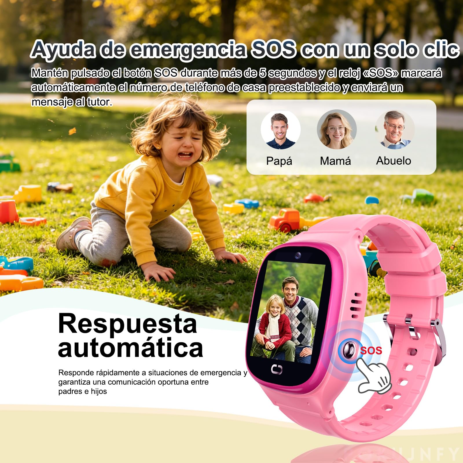 Reloj Inteligente Niño GPS y Llamadas Teléfono Chat SOS Contactos | Despertador Juego IP68 Impermeable Modo Clase Digital Reloj Inteligente Niña Niños Niñas Cumpleaños Regalo