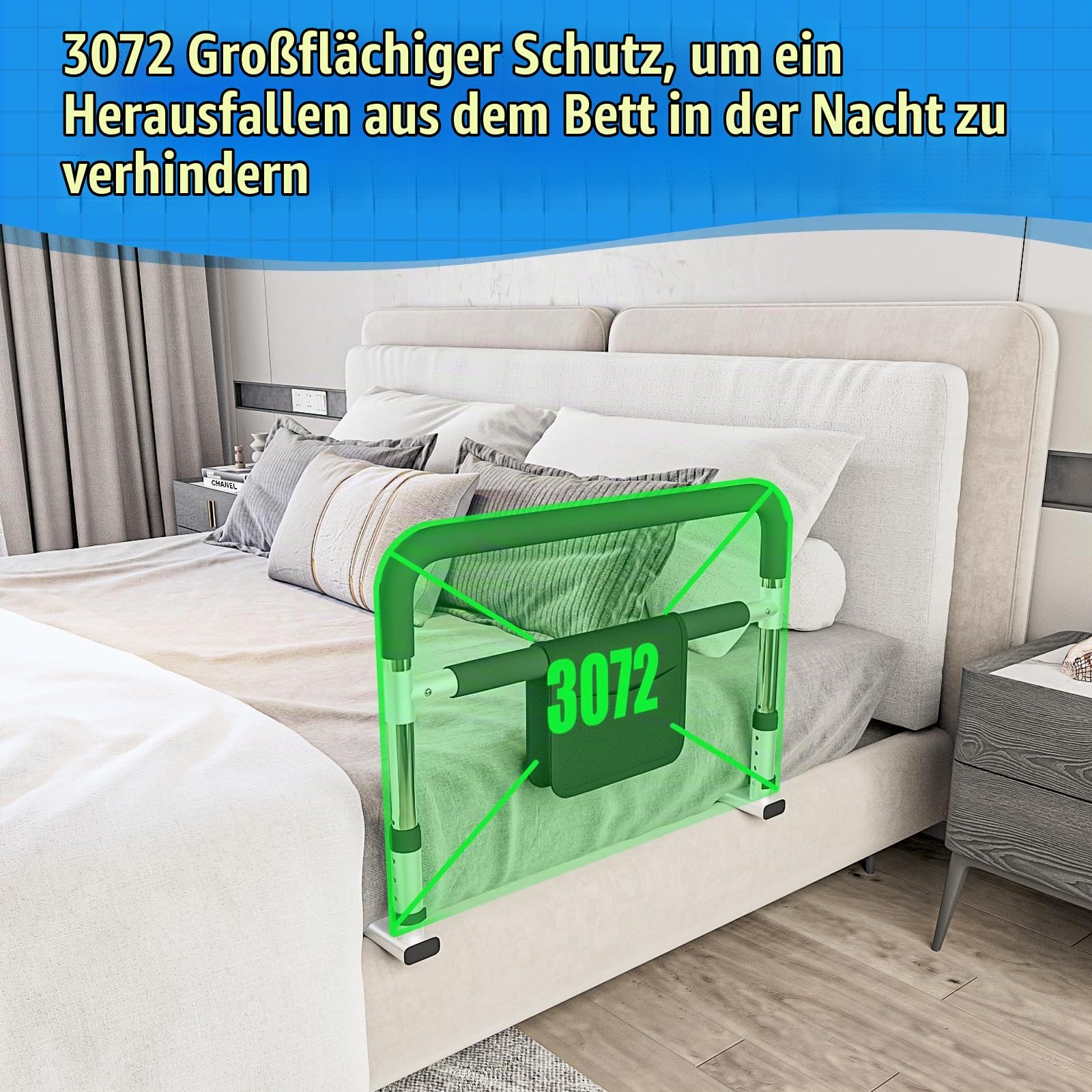 Aufstehhilfe Bett, Bettgitter für Erwachsene, Einstiegshilfe für das Bett, höhenverstellbare Haltegriffe für ältere Menschen, mit einfacher Installation.