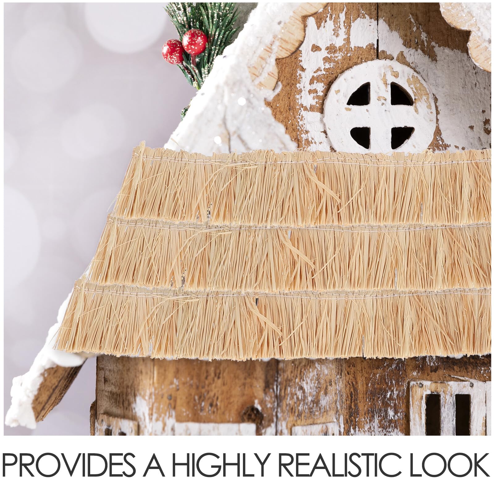 Abaodam 6pcs Thatch Roof Artificial Thatch Roofing Grass for Model Houses Diy Fairy Garden Decoration Simulated Roof - Image 2