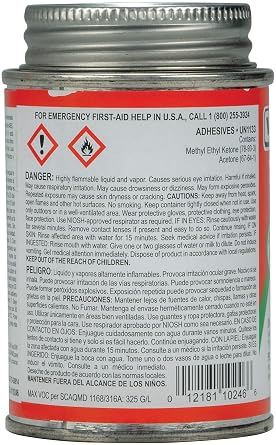 Weld-On 10246 773 ABS Medium-Bodied High Strength Solvent Cement - Fast Setting and Low-VOC, Black, 1/4 Pint (4 fl oz)