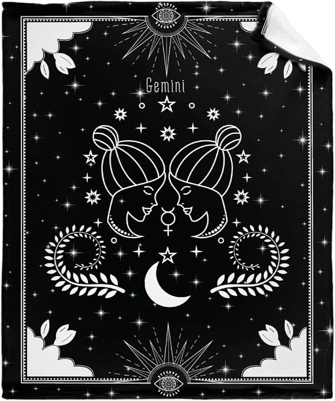 Darani Zodiac Gemini Lightweight Super Soft Cozy Throw Blanket Warm and Lightweight Soft Flannel Blankets 50x40 Small for Kid Bed Blanket