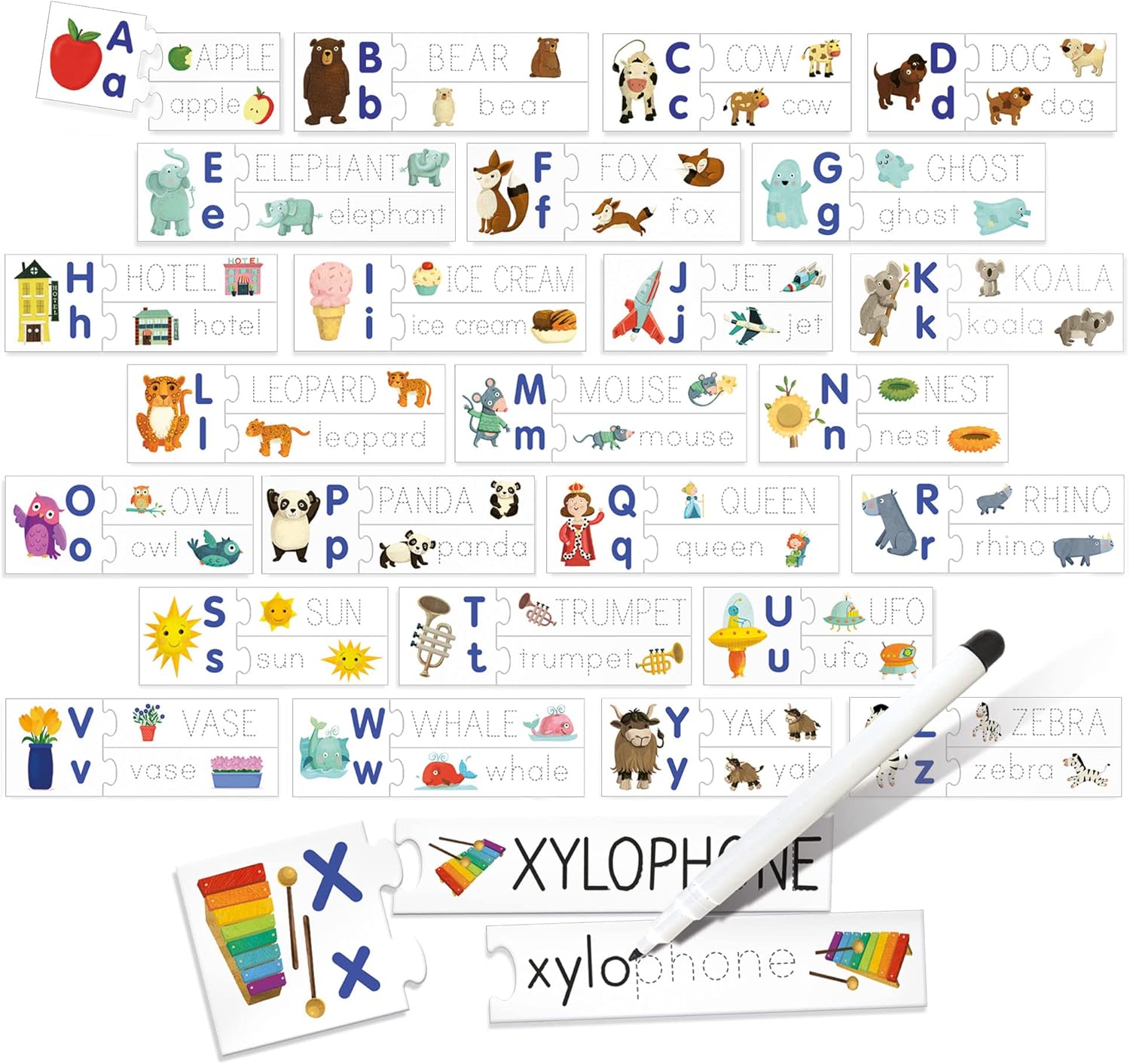 Headu Read & Write – Preschool Learning Activities Ages 3-6, Educational Toys for 3 4 5 6 Year Old Boys Girls, Reusable Letter Tracing for Kids, Learn to Write, Kids Writing Practice, Teaching Games