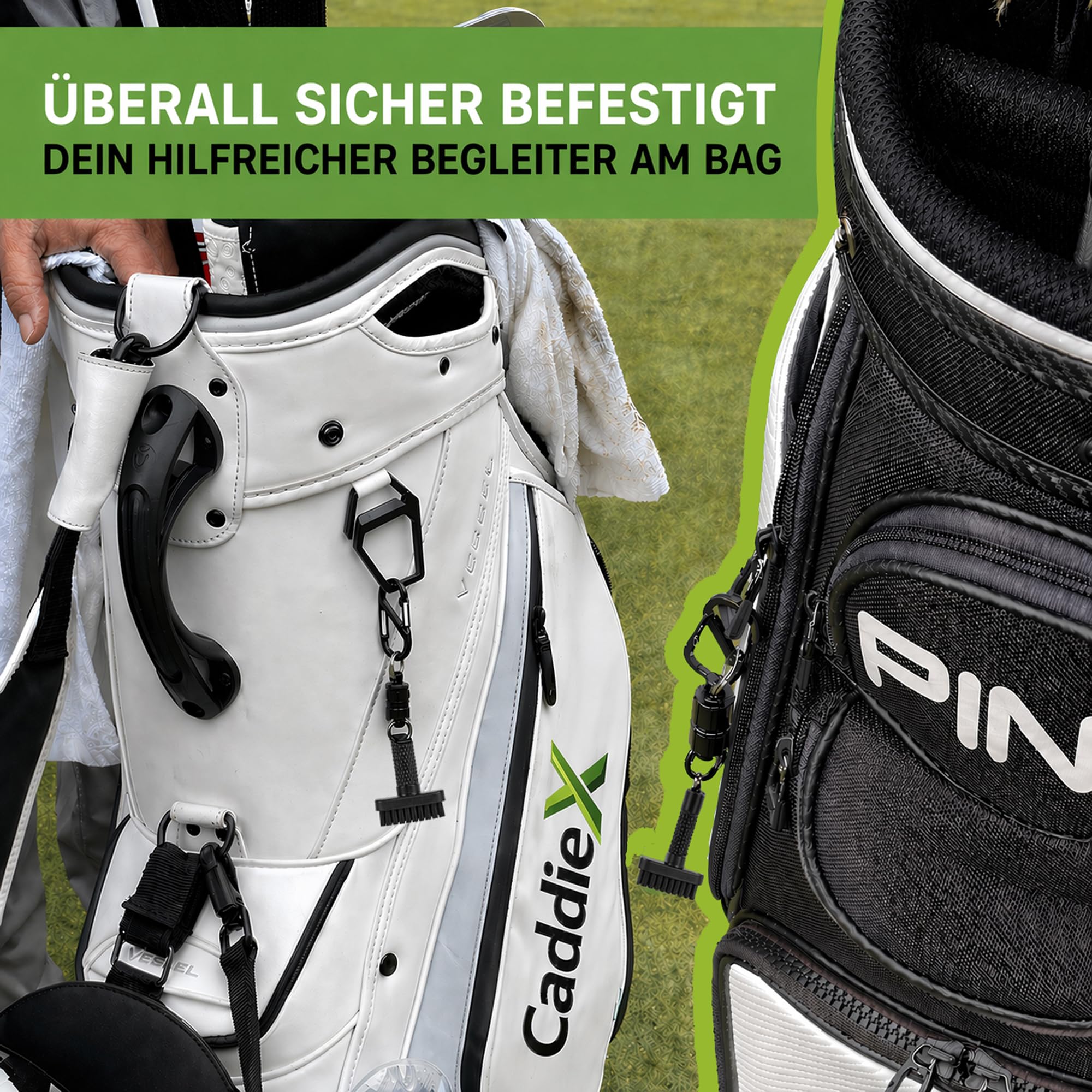 Cepillo de golf inteligente CaddieMag imán extraíble cerdas de nailon ligero