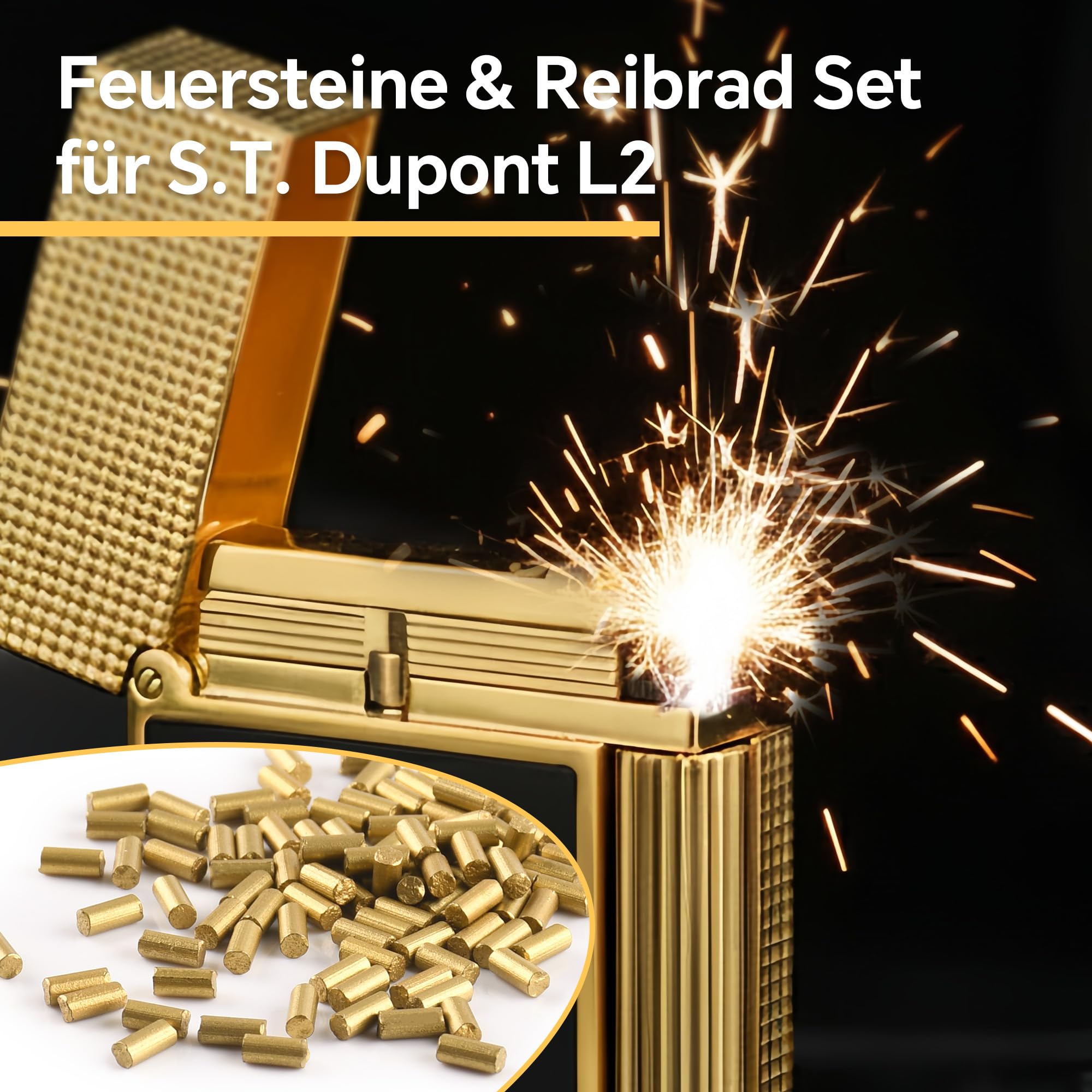 Briquet S.T. Dupont Gatsby Plaqué argent et or 56 mm - Aansteker