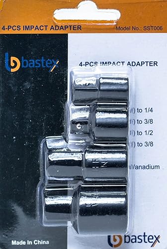 Miniatura 7 de Bastex Juego de adaptador de impacto y reductor (4 piezas) para usar con llaves de impacto y taladros en tamaños de adaptadores de juego de trabajo