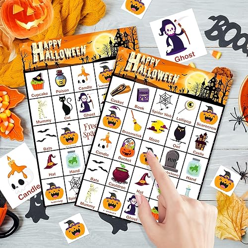 Miniatura 5 de Tarjeta de juego de bingo de Halloween para niñosadultos 40 jugadores para juego de tarjetas de fiesta de Halloween actividades familiares juegos de