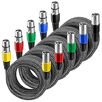 Vista 10 de Cable XLR de 3 pies/2 unidades, cable de micrófono Nylong trenzado equilibrado XLR macho a hembra, cables de conexión de micrófono de alta